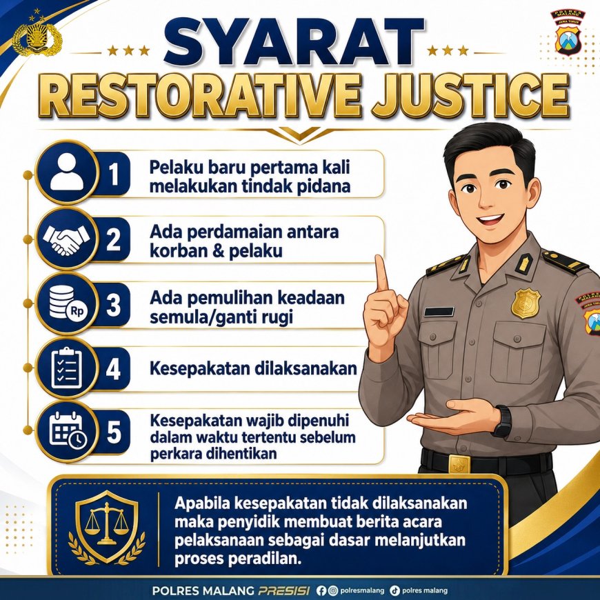 Polres Malang Kedepankan Pendekatan Humanis dalam Penyelesaian Perkara Melalui Restorative Justice